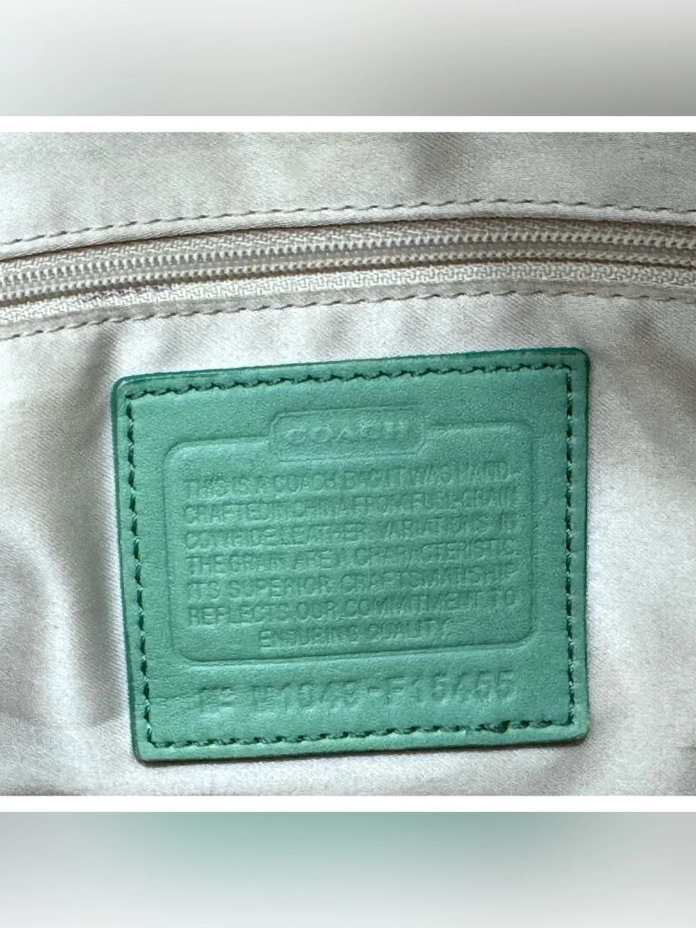 COACH Ashley F15455 GREEN Patent Leather Satchel Purse 2010